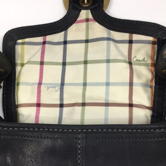 Coach Bleecker Black burnished leather Shoulder Handbag Style 11428 - Picture 11 of 16